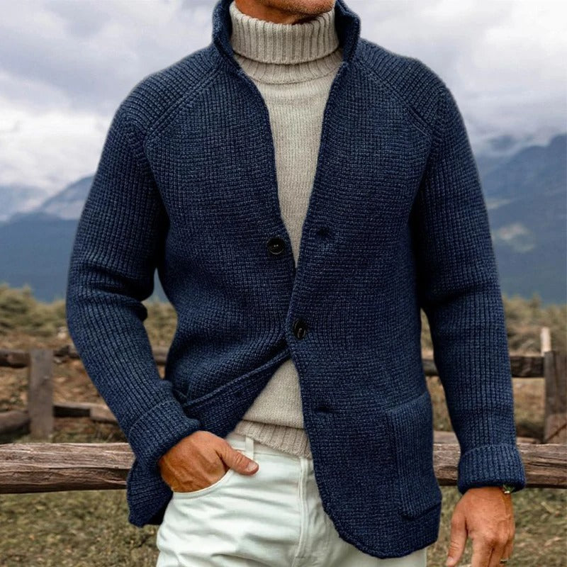 Men's Warm Raglan Sleeve Cardigan for Comfort and Style