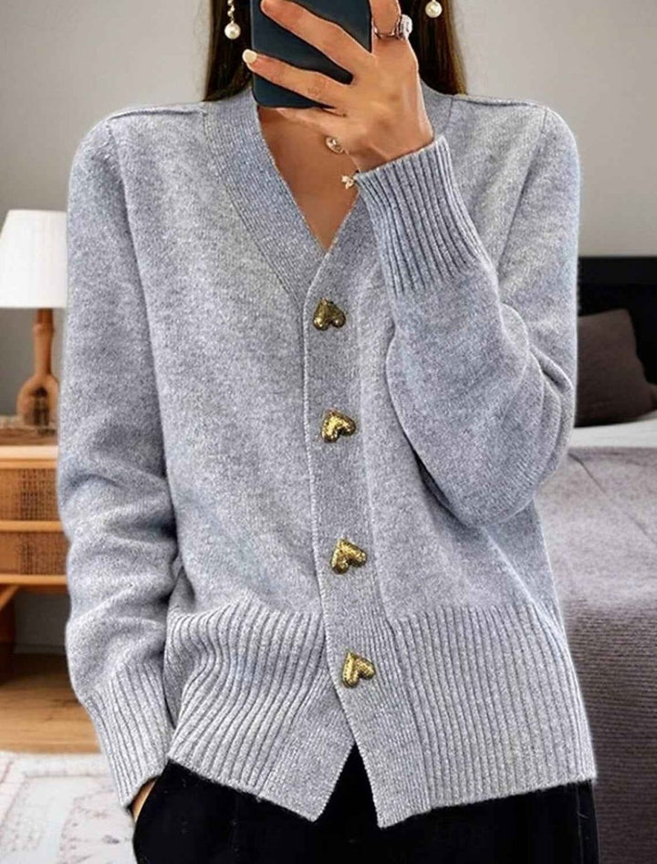 Women's V-Neck Long Sleeve Cardigan Sweater