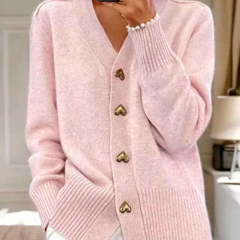 Women's V-Neck Long Sleeve Cardigan Sweater