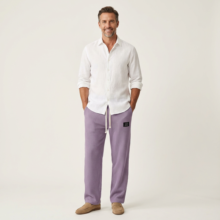 Men's Wide-Leg Adjustable Waist Casual Pants