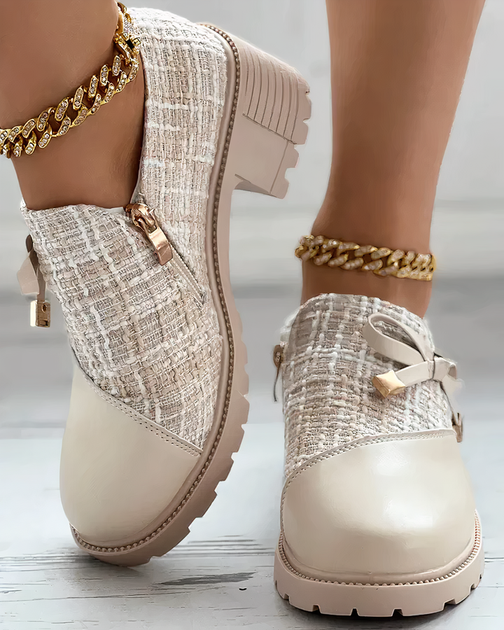 Sophia | Women's Elegant Block-Heeled Shoes with Pointed Accents