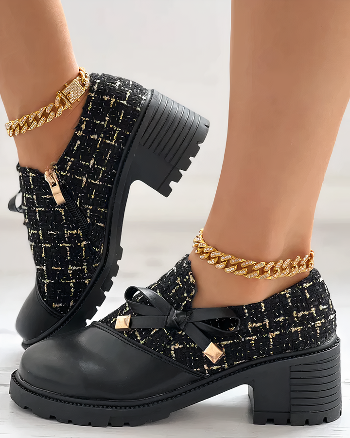 Sophia | Women's Elegant Block-Heeled Shoes with Pointed Accents