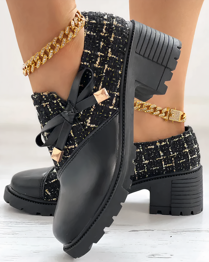 Sophia | Women's Elegant Block-Heeled Shoes with Pointed Accents