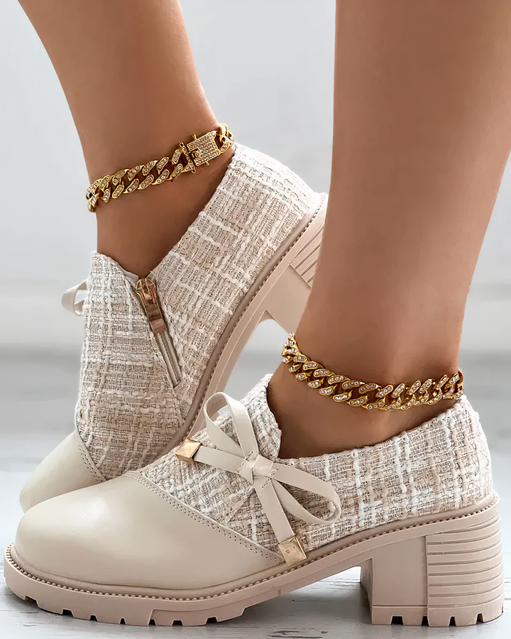 Sophia | Women's Elegant Block-Heeled Shoes with Pointed Accents