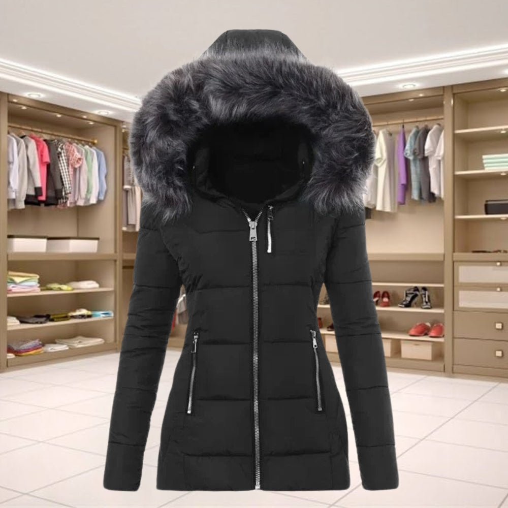 Women's Warm Faux Fur Trimmed Winter Jacket