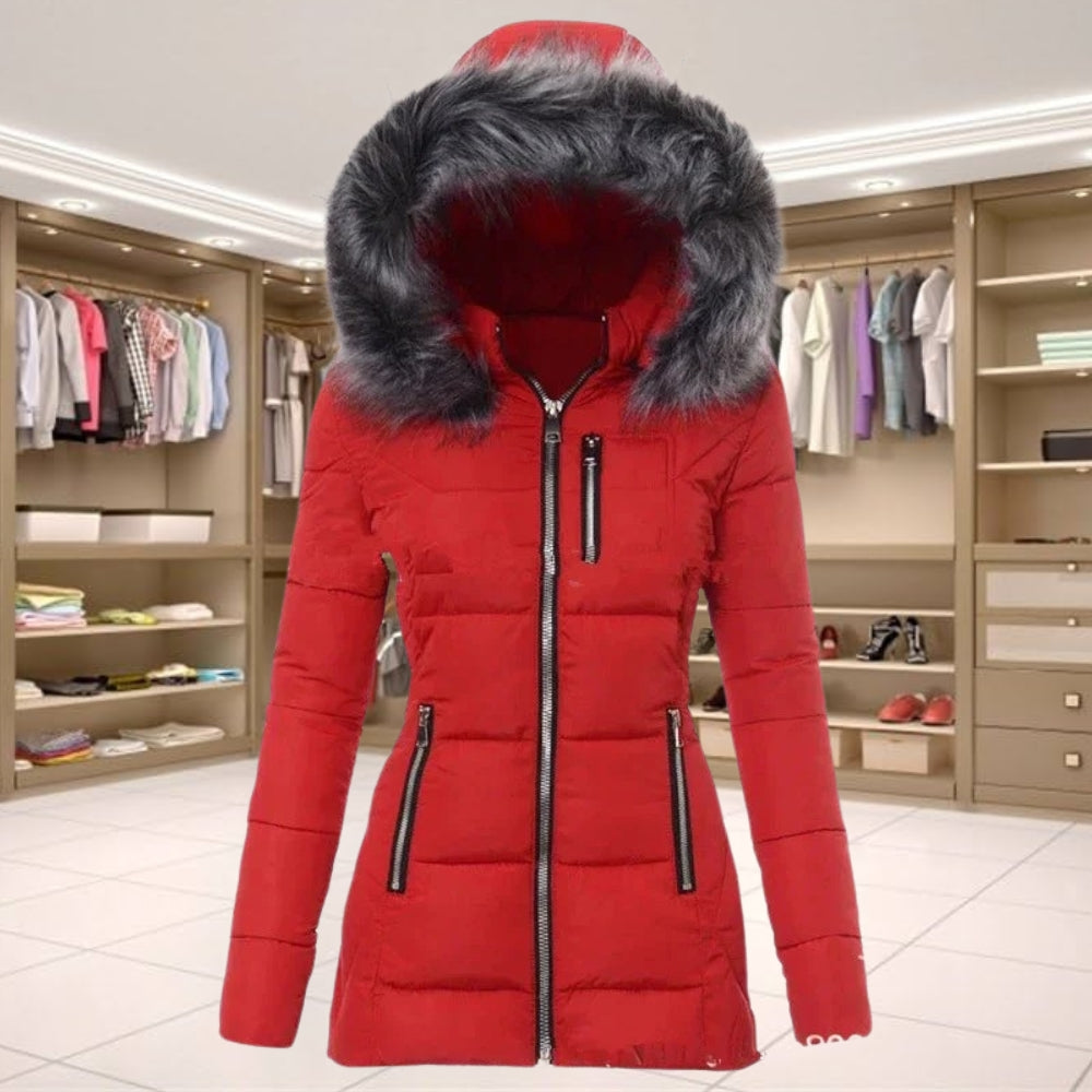 Women's Warm Faux Fur Trimmed Winter Jacket