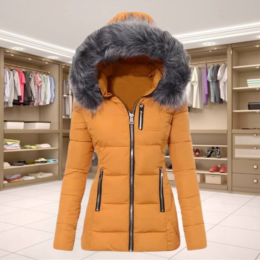 Women's Warm Faux Fur Trimmed Winter Jacket