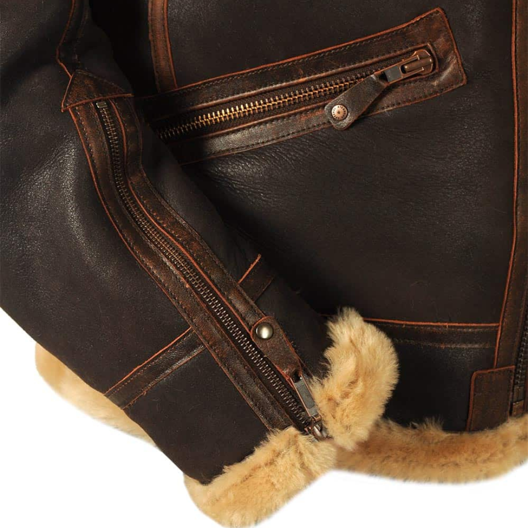 Men's Durable Winter Aviator Jacket for Warmth and Style