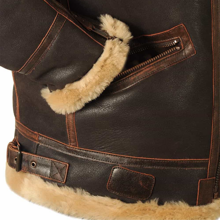 Men's Durable Winter Aviator Jacket for Warmth and Style