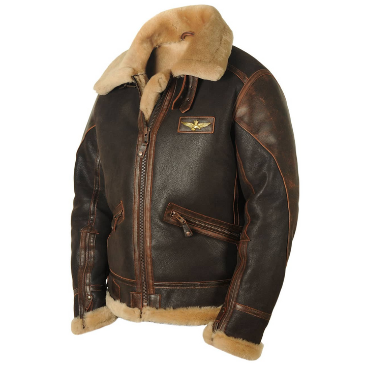 Men's Durable Winter Aviator Jacket for Warmth and Style