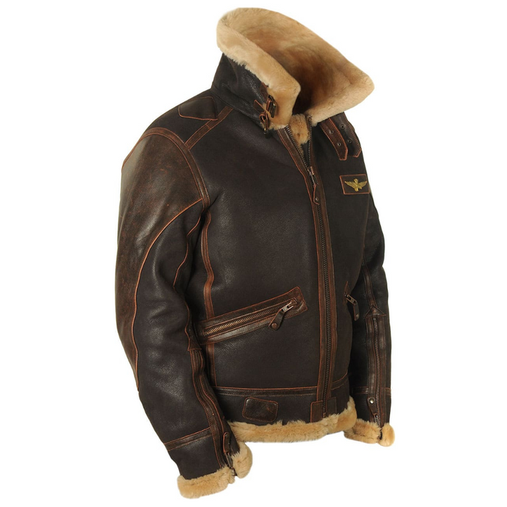 Men's Durable Winter Aviator Jacket for Warmth and Style