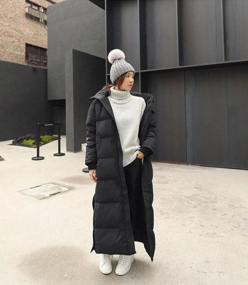 Women's Maxi Hooded Winter Puffer Coat