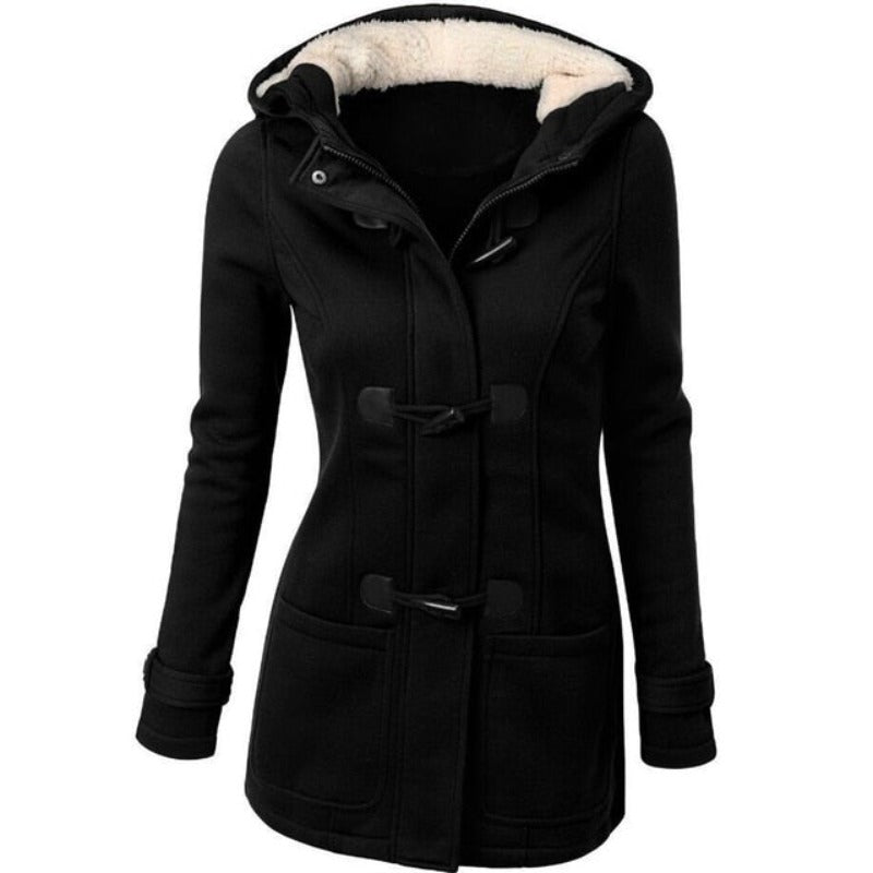 Women's Stylish Hooded Parka Jacket with Removable Hood