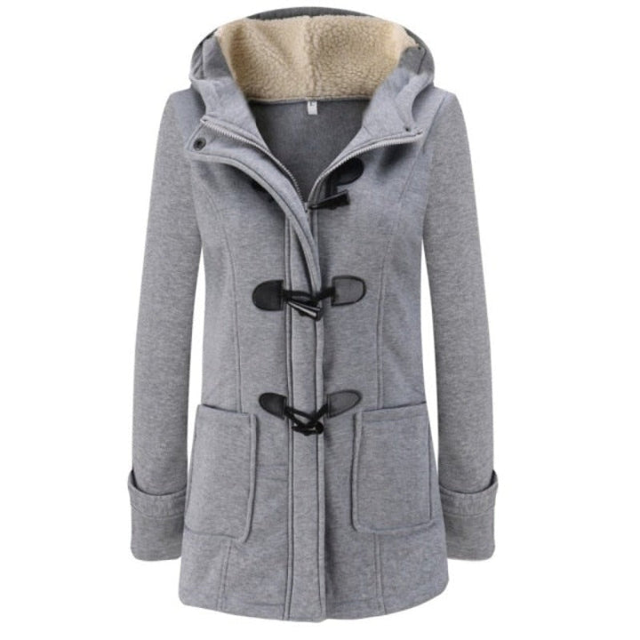 Women's Stylish Hooded Parka Jacket with Removable Hood