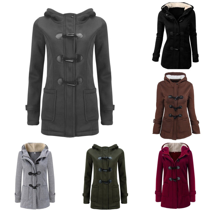 Women's Stylish Hooded Parka Jacket with Removable Hood