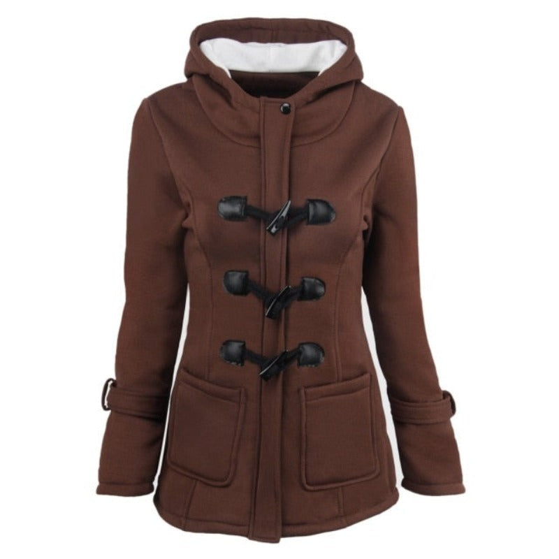 Women's Stylish Hooded Parka Jacket with Removable Hood