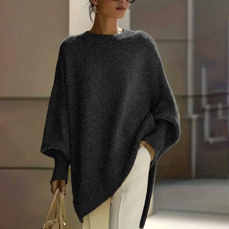 Women's Round Neck Oversized Knit Sweater