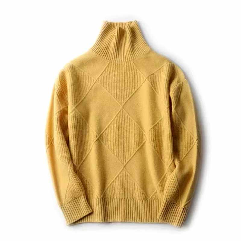 Women's Diamond Cashmere Turtleneck Sweater
