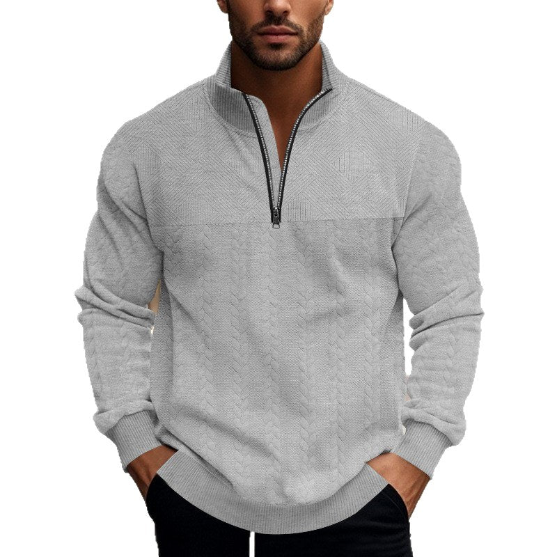 Men's Textured Quarter-Zip Fall Sweatshirt