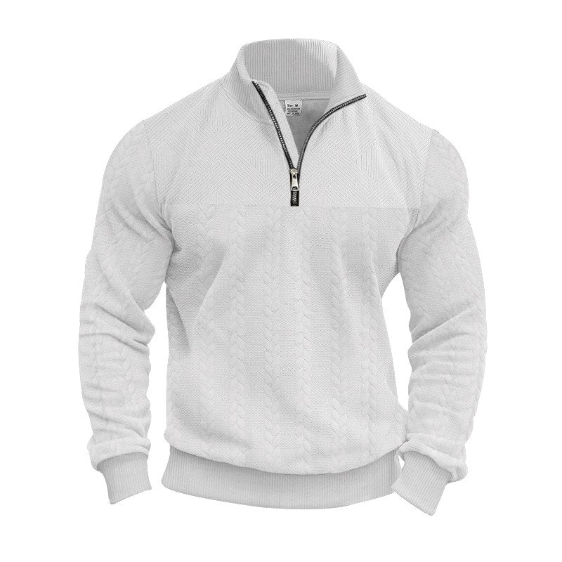 Men's Textured Quarter-Zip Fall Sweatshirt