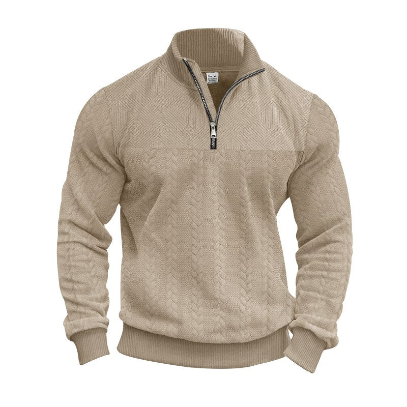 Men's Textured Quarter-Zip Fall Sweatshirt