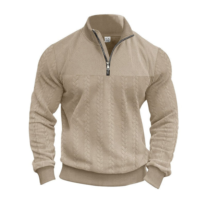 Men's Textured Quarter-Zip Fall Sweatshirt