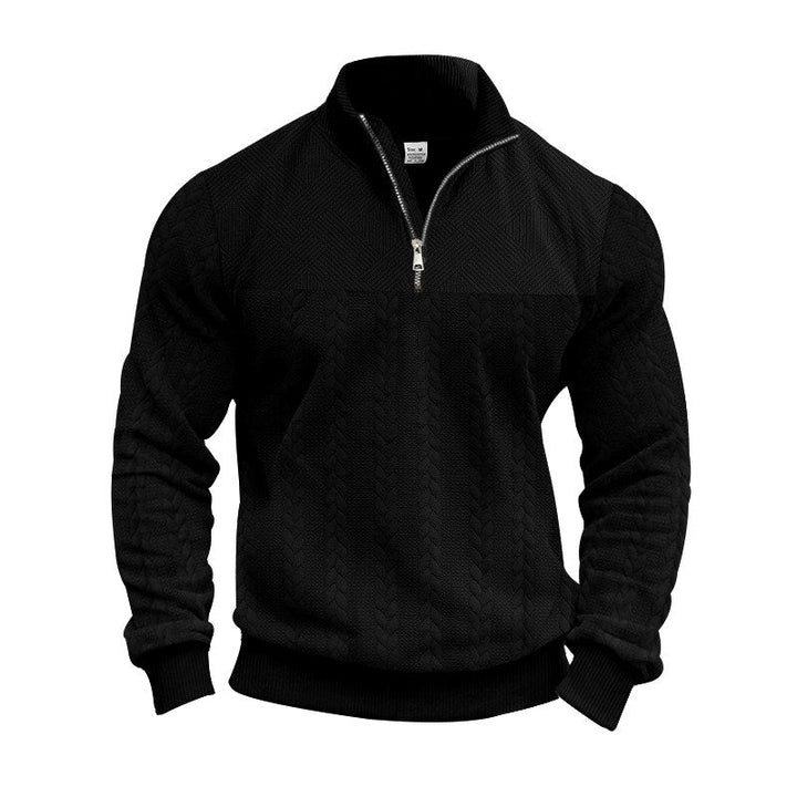 Men's Textured Quarter-Zip Fall Sweatshirt