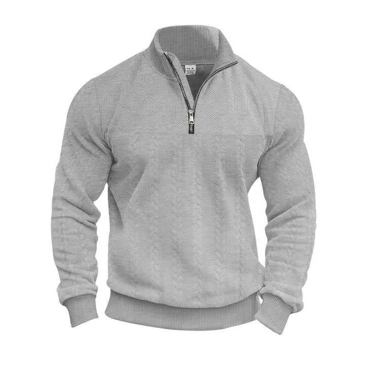 Men's Textured Quarter-Zip Fall Sweatshirt
