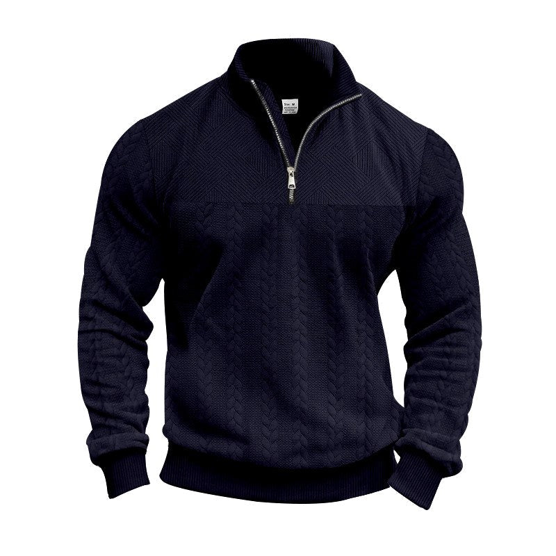 Men's Textured Quarter-Zip Fall Sweatshirt