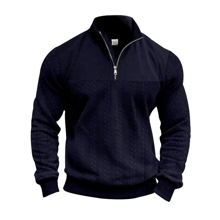Men's Textured Quarter-Zip Fall Sweatshirt