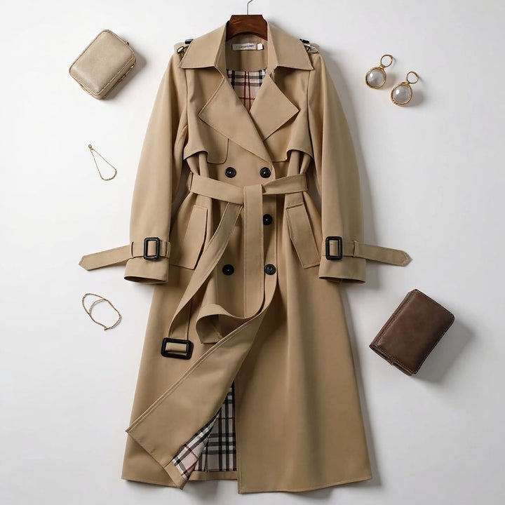 Women's Double-Breasted Longline Trench Coat