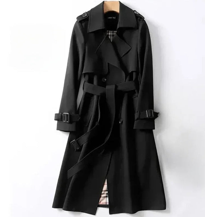 Women's Double-Breasted Longline Trench Coat