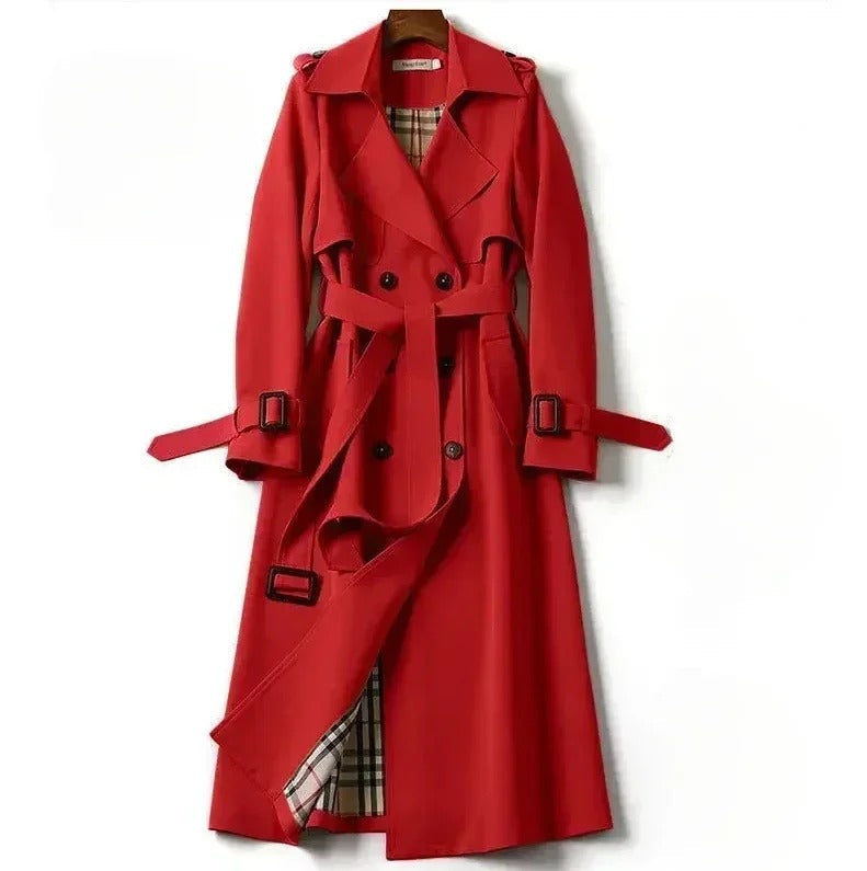 Women's Double-Breasted Longline Trench Coat