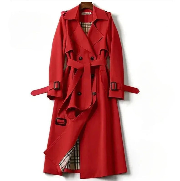 Women's Double-Breasted Longline Trench Coat