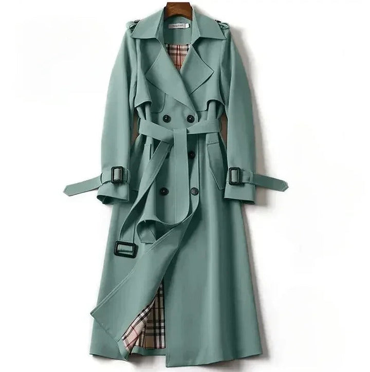 Women's Double-Breasted Longline Trench Coat