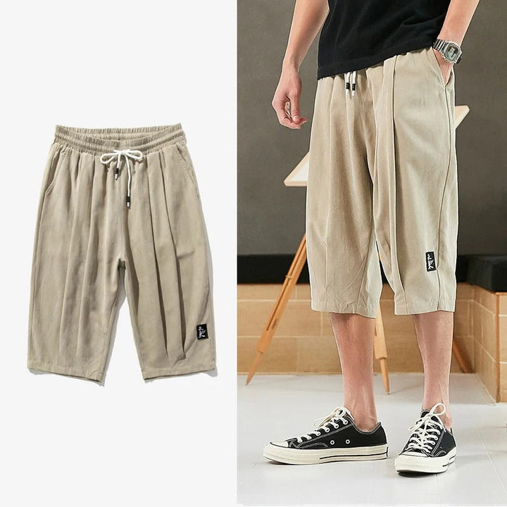 Men's Casual Wide Leg Cord Shorts for Comfortable Summer Wear