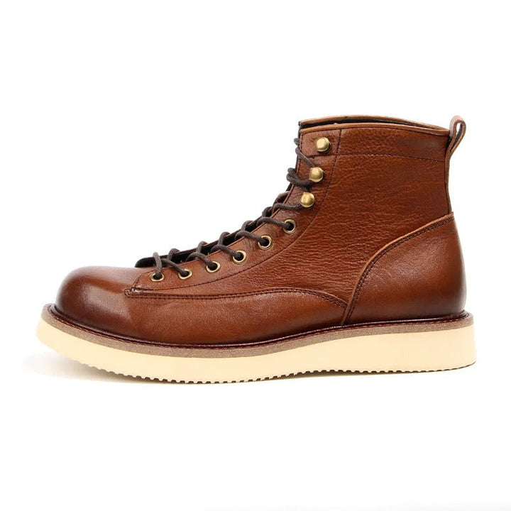 Men's Classic Lace-Up Boots with Contrast Sole