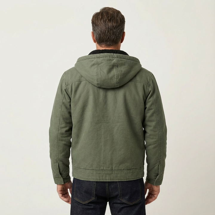 Men's Rugged Canvas Sherpa-Lined Outdoor Jacket