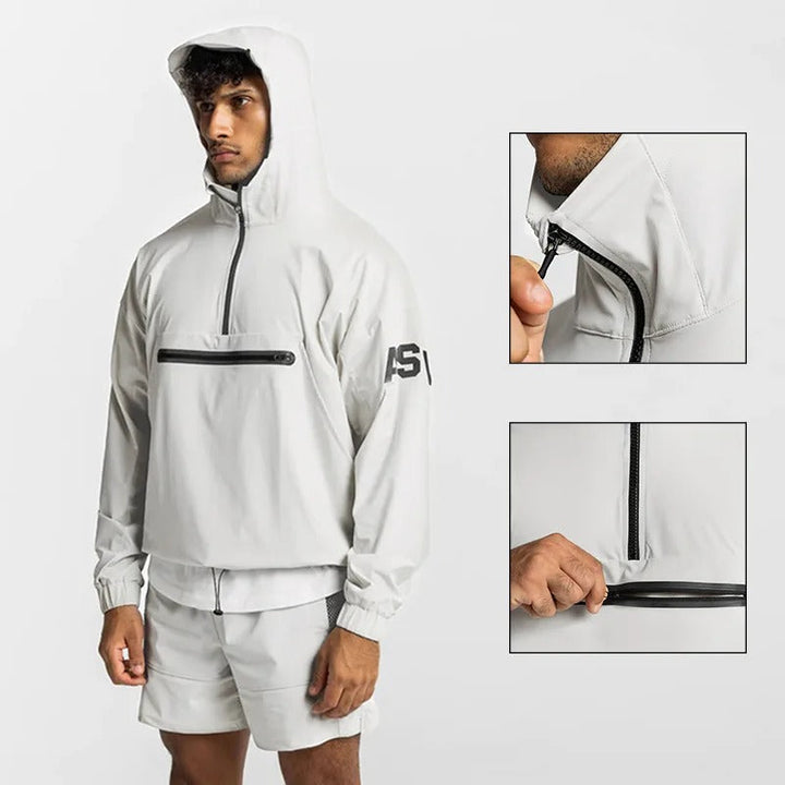 Men's Sporty Anorak Jacket with Zipper