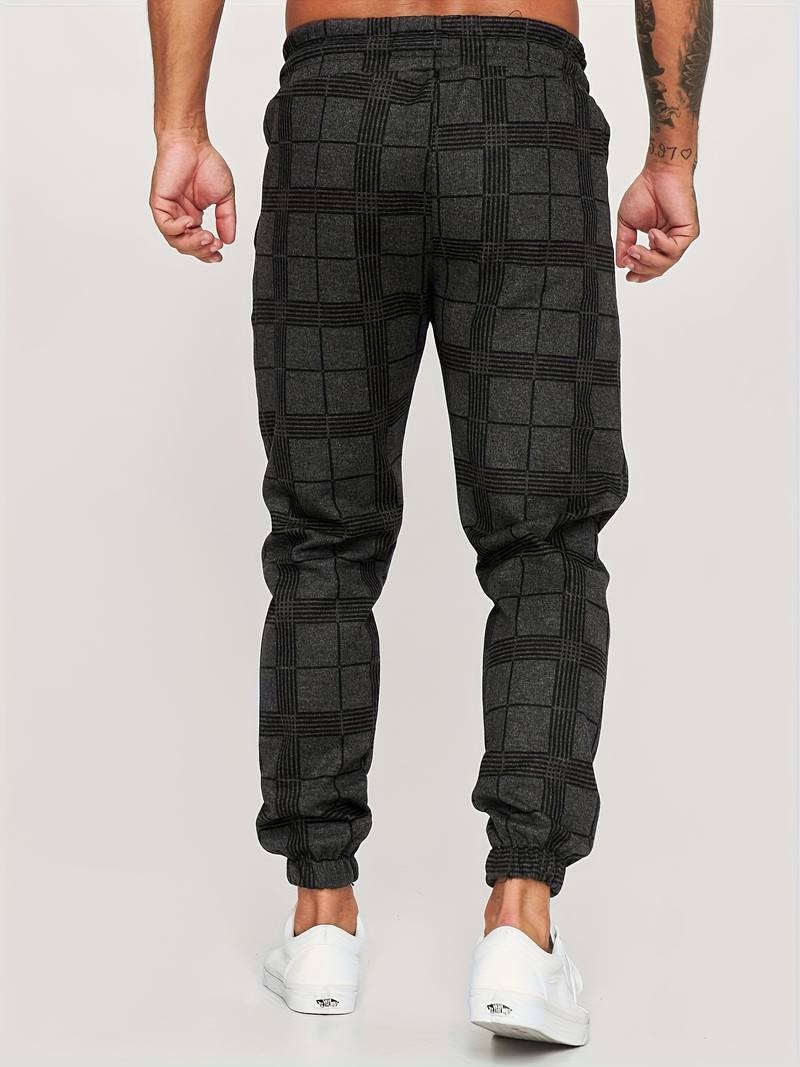 Men's Checkered Slim Fit Joggers