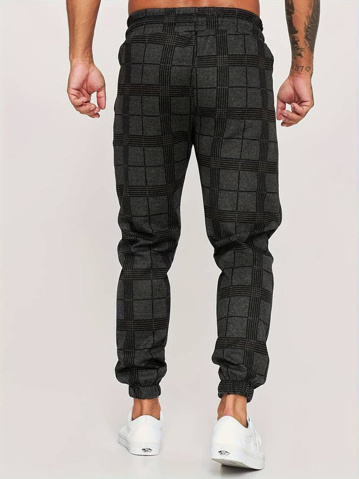 Men's Checkered Slim Fit Joggers