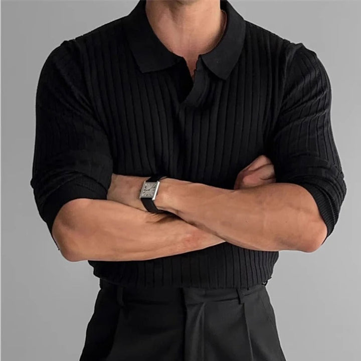 Men's Structured Long Sleeve Polo Shirt