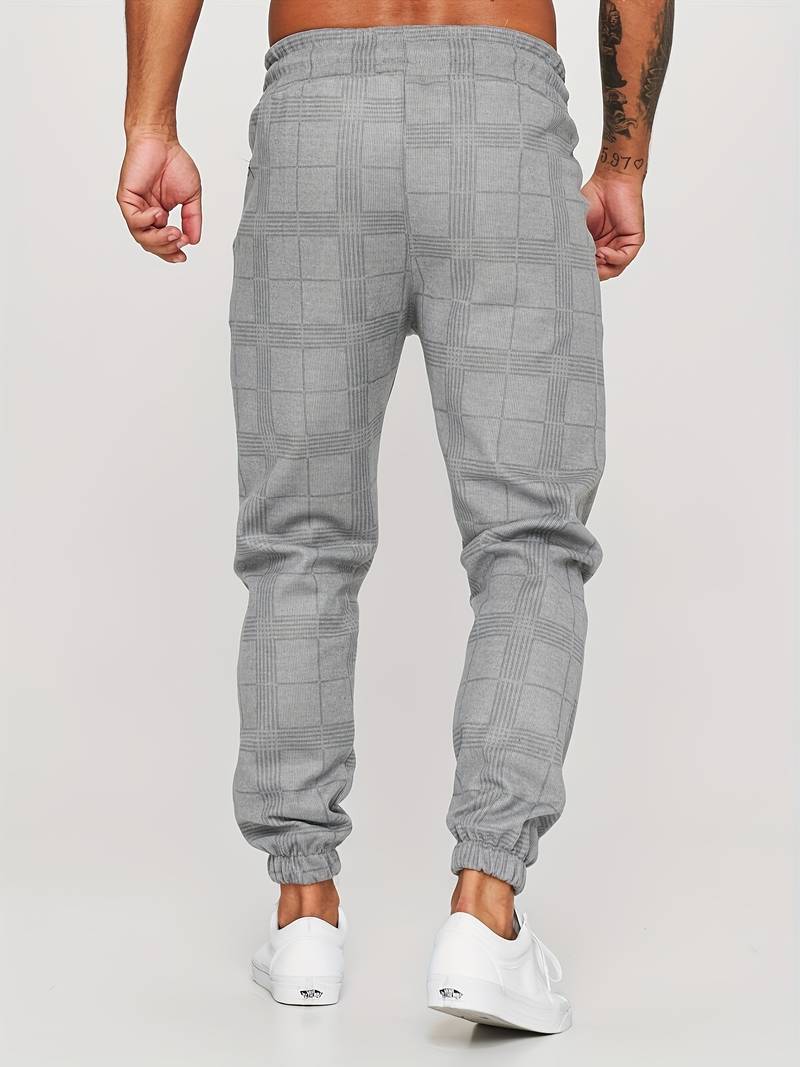 Men's Checkered Slim Fit Joggers
