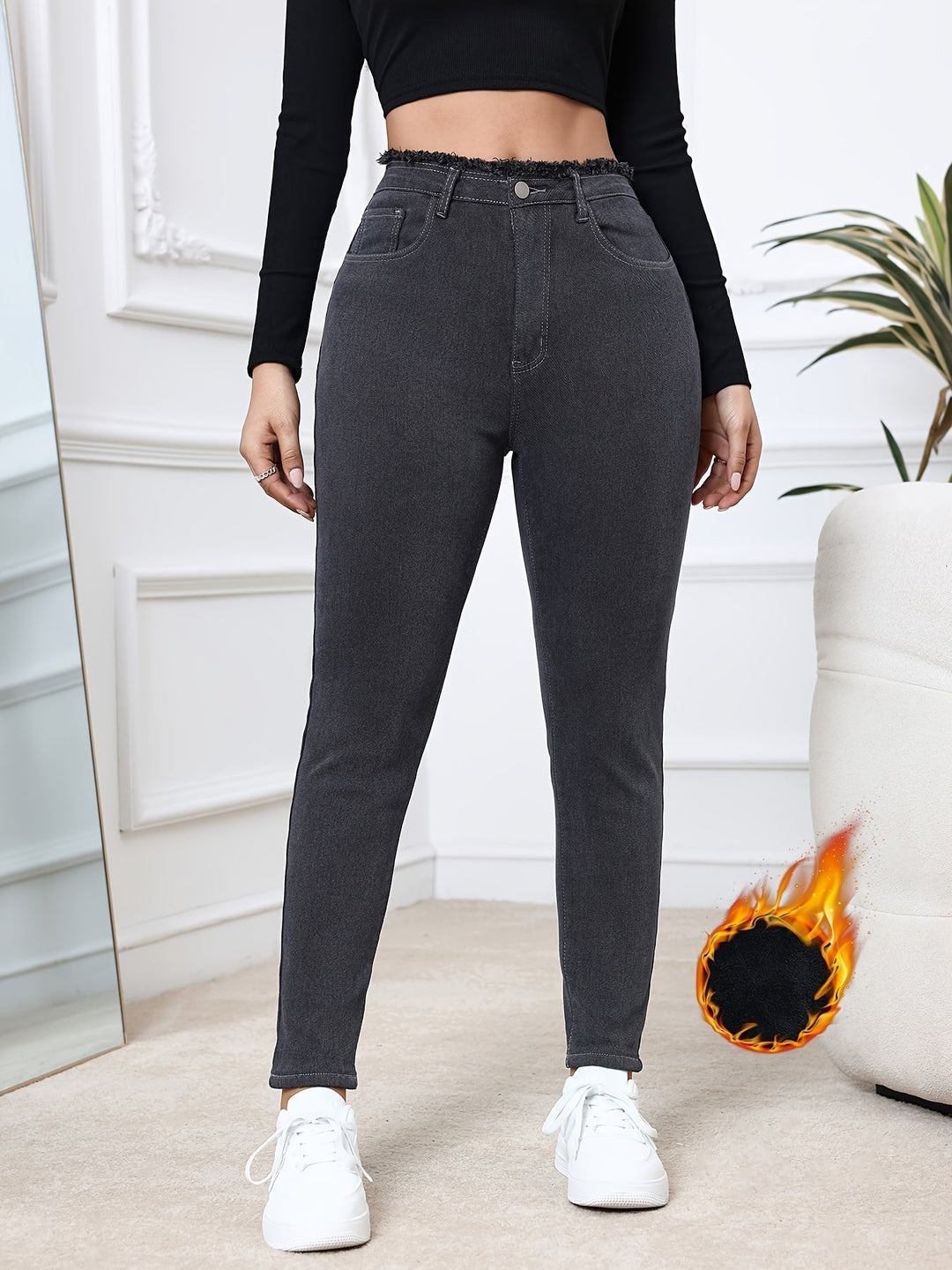 Eliana | Women's Fleece Lined Skinny Jeans