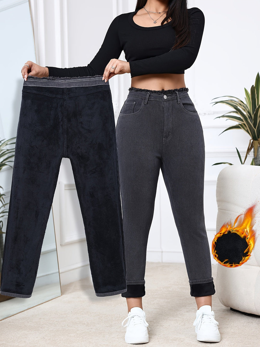 Eliana | Women's Fleece Lined Skinny Jeans