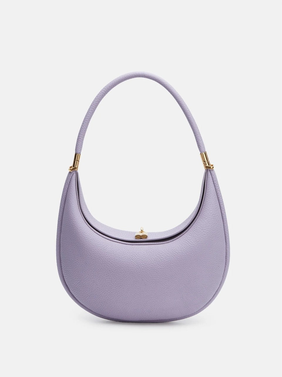 Women's Minimalist Crescent Shoulder Bag with Gold Accents for Day & Night