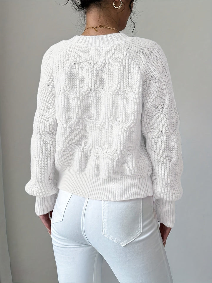Women's Bow-Detail V-Neck Cardigan with Button Front