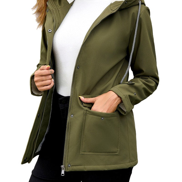 Women's Hooded Fleece-Lined Jacket for Comfort and Warmth