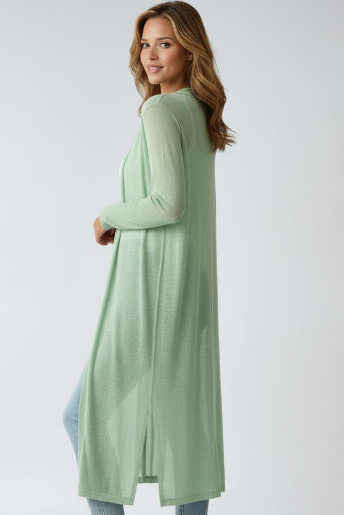 Women's Long Open-Front Cardigan in Soft Style for Summer
