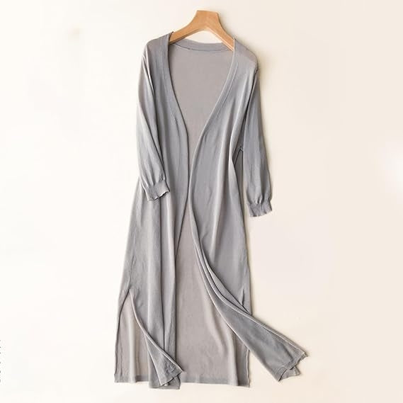 Women's Long Open-Front Cardigan in Soft Style for Summer